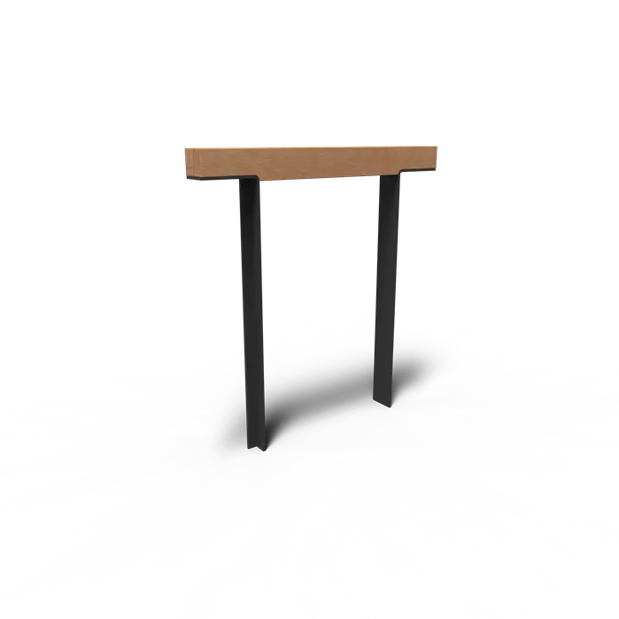 Fietsaanleunbeugel Gecoat Staal | Garapa Hardhout 900 x 150 x 1084 mm - Fietsnietje