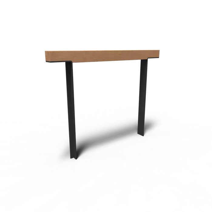 Fietsaanleunbeugel Gecoat Staal | Garapa Hardhout 1200 x 150 x 1084 mm - Fietsnietje