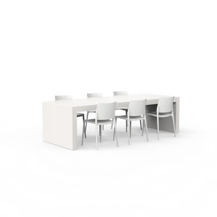 Garden Table | White Outdoor Table 260 x 100 x 75 cm - Aluminium