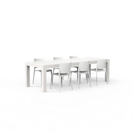 Garden Table | White Outdoor Table 260 x 100 x 75 cm - Aluminium