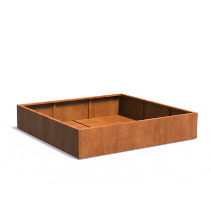 Jardinière en acier Corten 200 x 200 x 40 cm