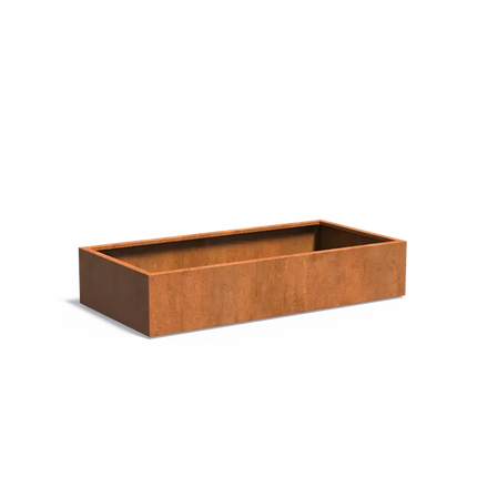 Jardinière en acier Corten 200 x 100 x 40 cm
