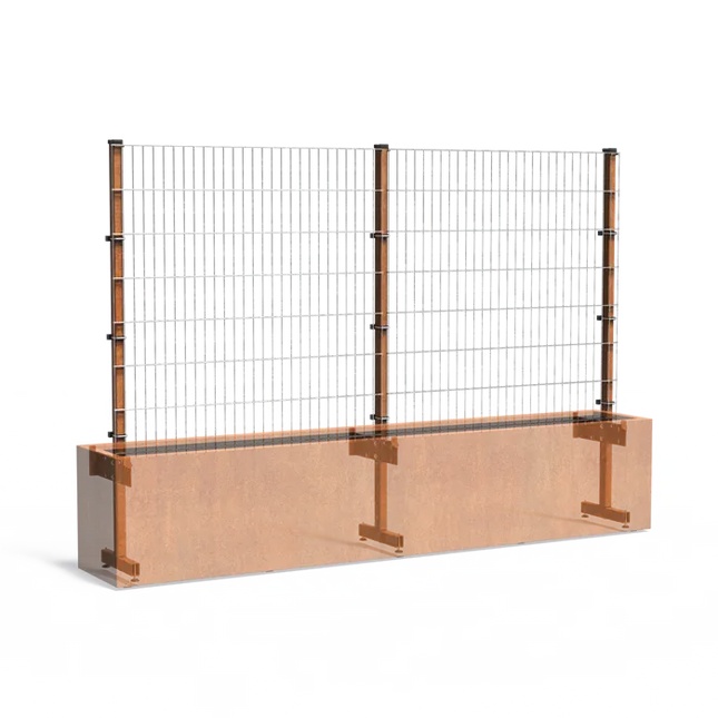 Jardinera con enrejado de acero Corten 300x50x200 cm - Enrejado