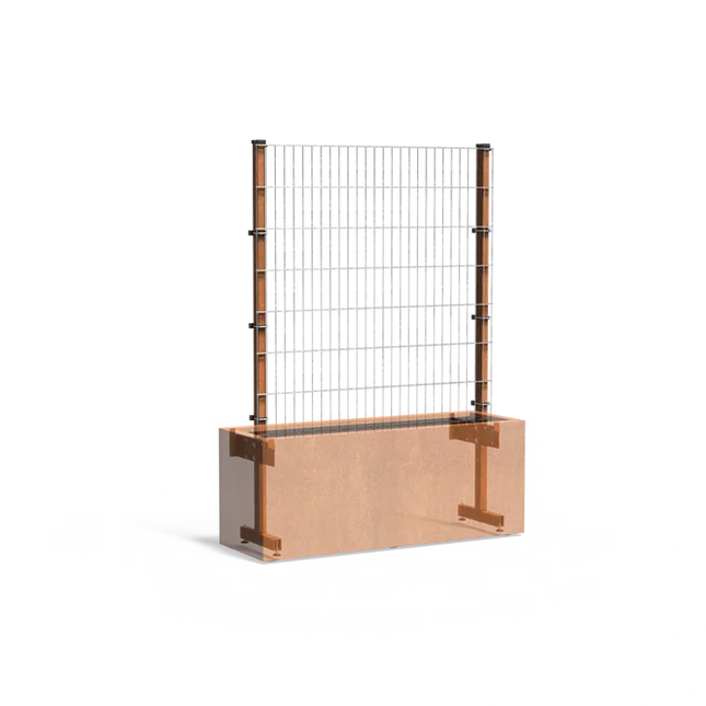 Jardinera con enrejado de acero Corten 150x50x200 cm - Enrejado