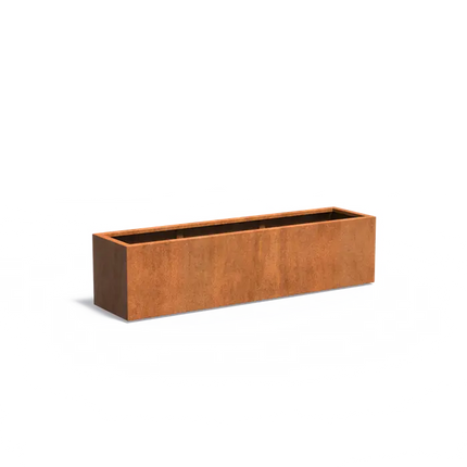 Jardinière en acier Corten 200 x 50 x 50 cm