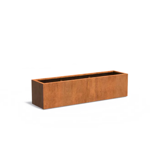 Jardinera de acero Corten de 200 x 50 x 50 cm
