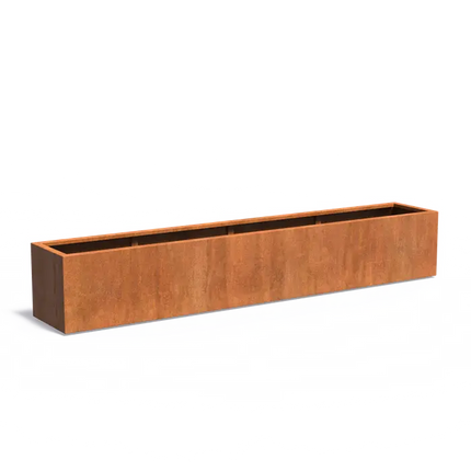 Jardinière en acier Corten 300 x 50 x 50 cm
