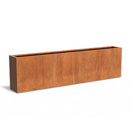 Jardinière en acier Corten 300 x 40 x 80 cm