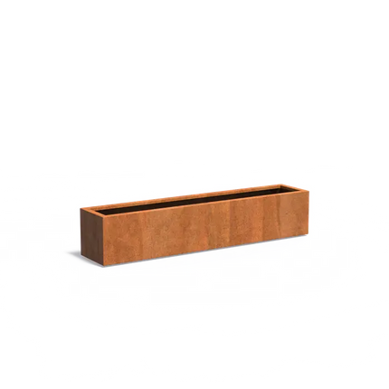 Jardinière en acier Corten 200 x 40 x 40 cm