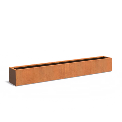 Jardinière en acier Corten 300 x 40 x 40 cm