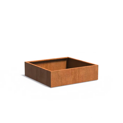 Jardinière en acier Corten 140 x 140 x 40 cm