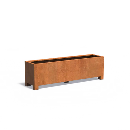 Jardinière sur pieds en acier Corten 200 x 50 x 60 cm