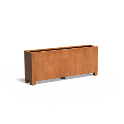 Jardinière sur pieds en acier Corten 200 x 40 x 80 cm