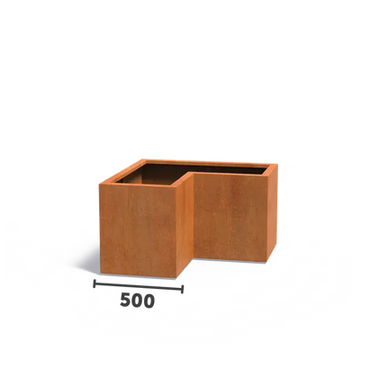Cortenstaal Plantenbak L-Vorm 100 x 100 x 60 cm