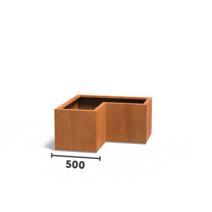 Cortenstaal Plantenbak L-Vorm 100 x 100 x 50 cm