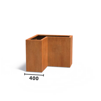 Cortenstaal Plantenbak L-Vorm 100 x 100 x 80 cm