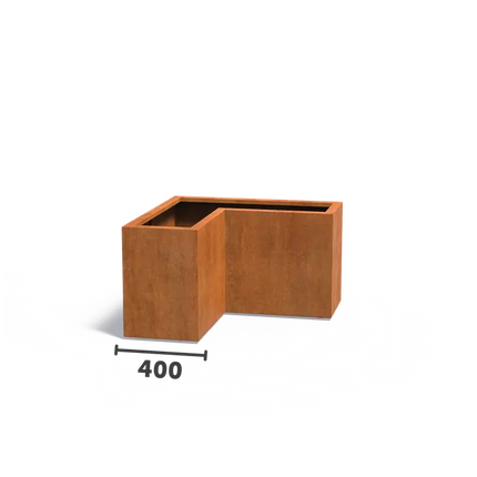Cortenstaal Plantenbak L-Vorm 100 x 100 x 60 cm