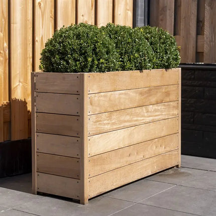 Jardinera de madera dura de 100 x 100 x 43,5 cm