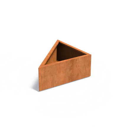 Donica ze stali corten, trójkątna, 100 x 100 x 40 cm