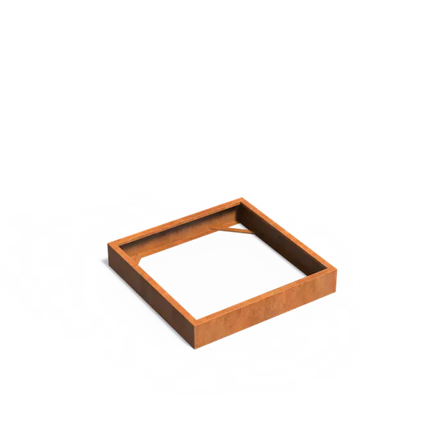 Jardinière en acier Corten 120 x 120 x 20 cm - Sans fond