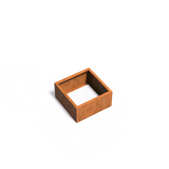 Jardinière en acier Corten 80 x 80 x 40 cm - Sans fond