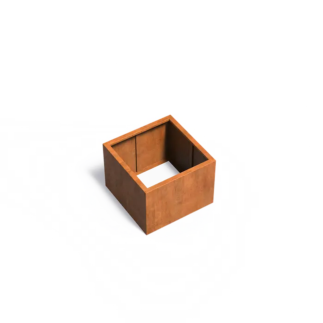 Jardinière en acier Corten 80 x 80 x 60 cm - Sans fond
