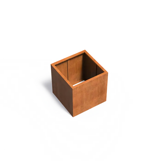 Jardinière en acier Corten 80 x 80 x 80 cm - Sans fond