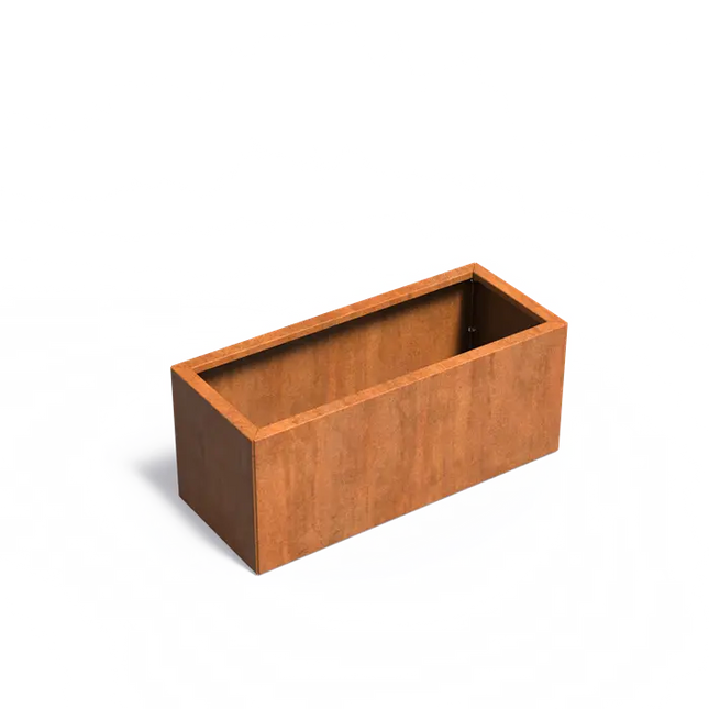 Jardinera de acero Corten de 120 x 50 x 50 cm - Sin base