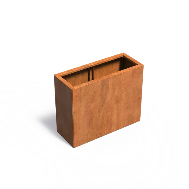 Jardinera de acero Corten de 120 x 40 x 80 cm - Sin base