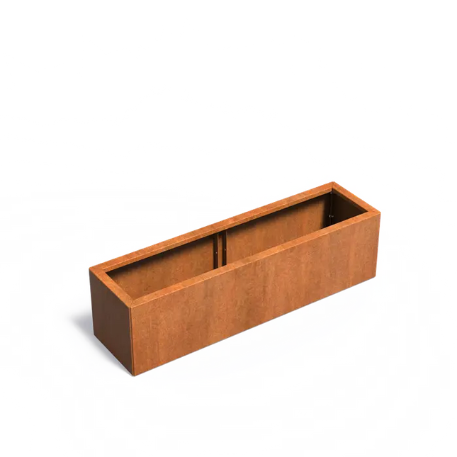 Jardinera de acero Corten de 150 x 40 x 40 cm - Sin base
