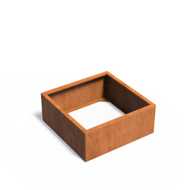 Jardinera de acero Corten de 100x100x40 cm - Sin base