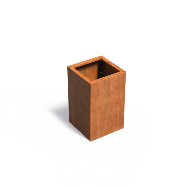 Jardinera de acero Corten de 50x50x80 cm - Sin base