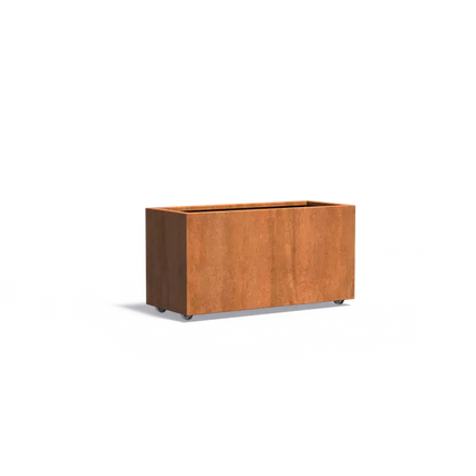 Cortenstaal Plantenbak op Wielen 120 x 50 x 60 cm