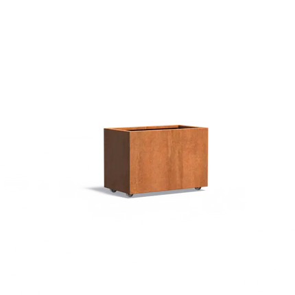 Cortenstaal Plantenbak op Wielen 90 x 50 x 60 cm