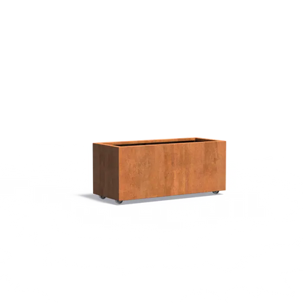 Cortenstaal Plantenbak op Wielen 120 x 50 x 50 cm