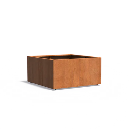 Cortenstaal Plantenbak op Wielen 120 x 120 x 60 cm