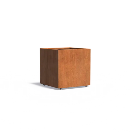 Cortenstaal Plantenbak op Wielen 80 x 80 x 80 cm