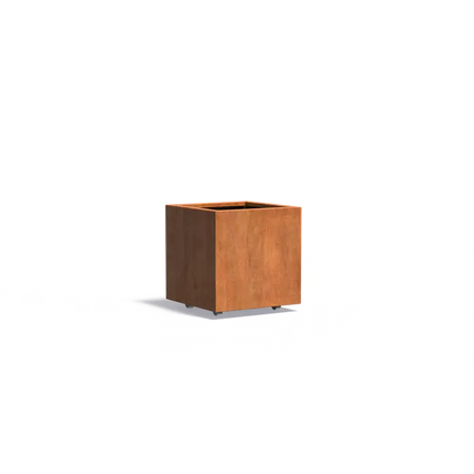 Cortenstaal Plantenbak op Wielen 60 x 60 x 60 cm