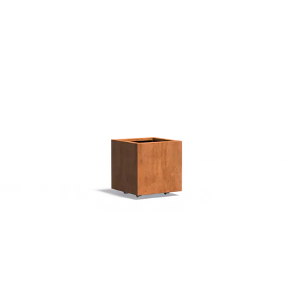 Cortenstaal Plantenbak op Wielen 50 x 50 x 50 cm