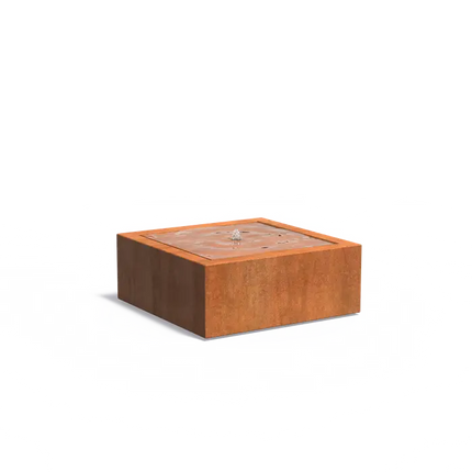 Fontaine en acier Corten 100 x 100 x 40 cm