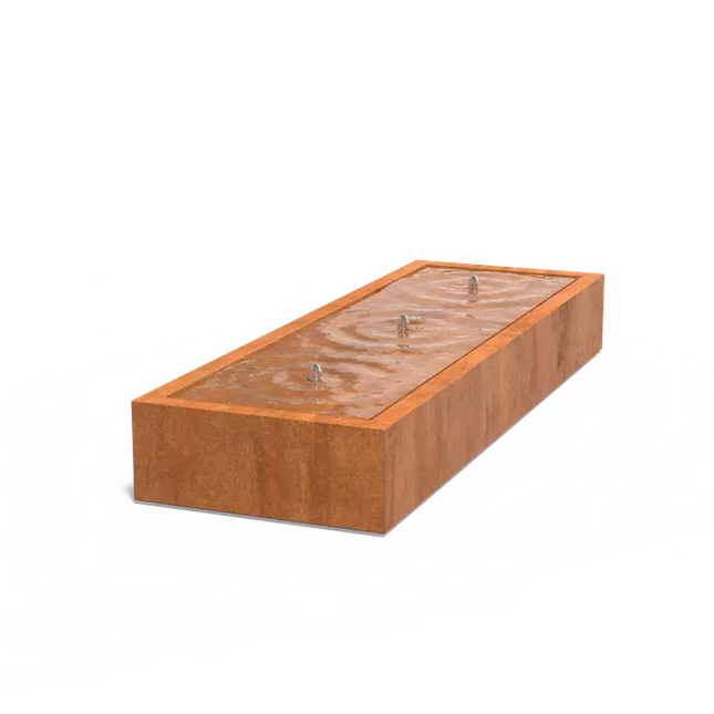 Cortenstaal Watertafel 300 x 100 x 40 cm Fontein