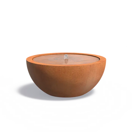 Runder Wassertisch aus Cortenstahl, 120 x 53,1 cm, Brunnen