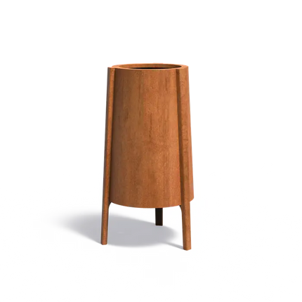 Cortenstaal Plantenbak Op Poten Rond 50 x 120 cm