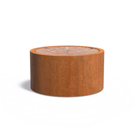 Fontaine ronde en acier Corten 145 x 75 cm