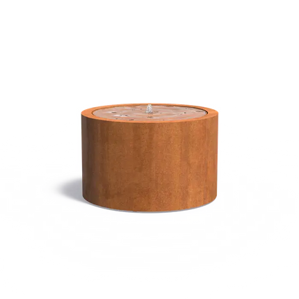 Fontaine ronde en acier Corten 120 x 75 cm