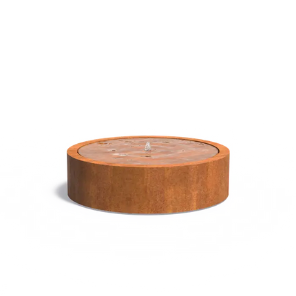 Fontaine ronde en acier Corten 145 x 40 cm