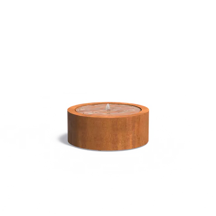 Fontaine ronde en acier Corten 100 x 40 cm