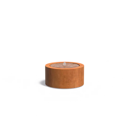 Fontaine ronde en acier Corten 80 x 40 cm