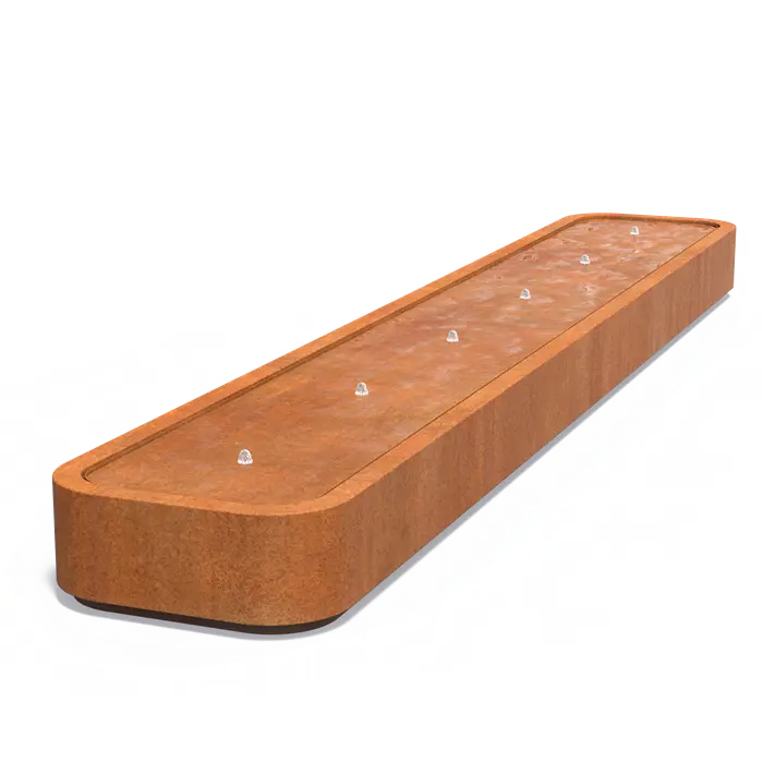 Cortenstaal Watertafel Premium - 600x100x40 cm - Fontein