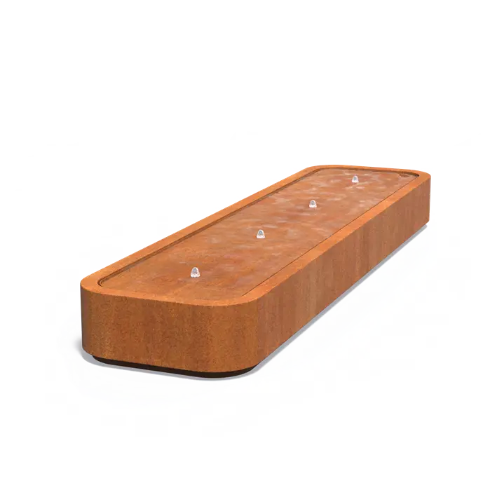 Cortenstaal Watertafel Premium - 400x100x40 cm - Fontein